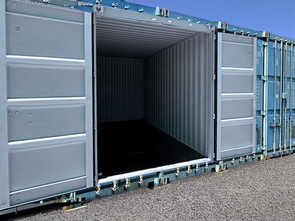 Open self-storage container interior at Bell Storage